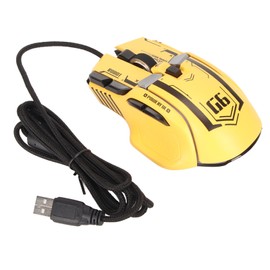 Wired Gaming Mouse 10 Button Macro Programmable 13 RGB Lighting Modes 6 Speed 12800dpi Wired RGB Gaming Mice Yellow