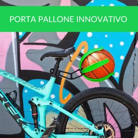 KIK BALL, Bicycle Ball Holder Safety Device for Kids and Teenagers Easy to Use Suitable for Footballs, Balls, Basketball and Rugby (Green)