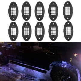 KEEPDSGN 10 Pods RGB LED Rock Lights Kit Underbody Neon Light For Chevy K1500 K2500 K3500