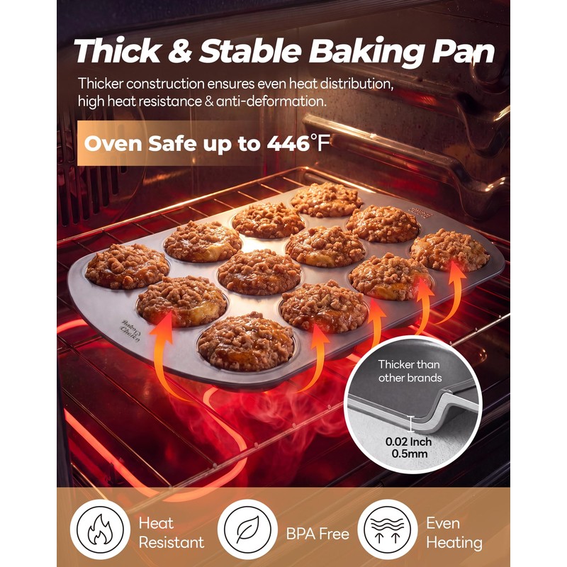 Muffin Top Pan, 12 Cavity Baking Pan for Muffin Tops,