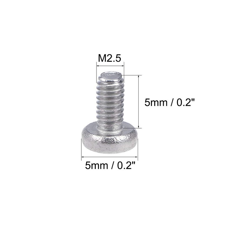 sourcing map Machine Screws Phillips Head Screws M2.5 x 5