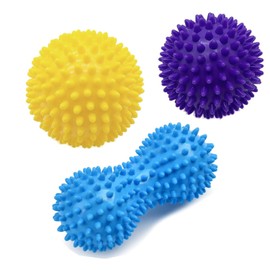JJiaoLinin Massagebälle Faszienball,3er Set Igelball Set Igelbälle Massageball Fußmassage Balls Satz Igel Massage Ball Faszien Ball mit kleinen harten Igel Ball für Rücken Beine Füße Hände