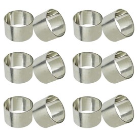 SKAVIJ Handmade Napkin Rings Set of 12 for Everyday Dining Table Decoration (Silver)