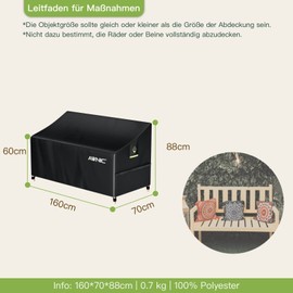 Awnic Bench Cover Protective Cover for Garden Bench 3 Seater Tear-Resistant Waterproof Anti-UV