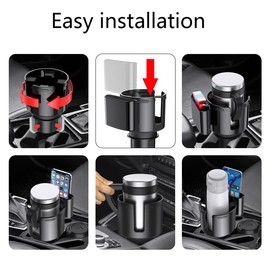 Versatile Car Cup Holder Expander - Adjustable car Drink Holder with Cell Phone Slot and Extra Storage Space, Easy to Install and Suitable for Most Models