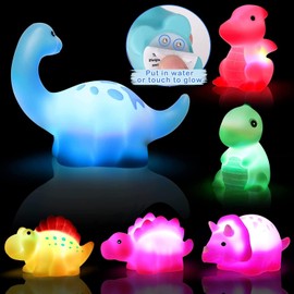 Dinosaur Bath Toys ,6 Packs Light-Up Floating Bathtub Shower Toys Set Pool Water Bath Toys for Baby Toddlers Kids Preschool Boys Girls,Great Gift for Holiday Christmas Birthday