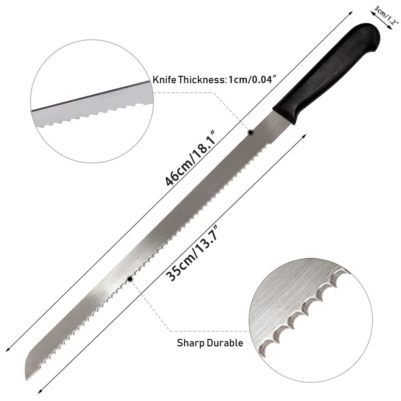 Kiss Core 18.1-inch Bread Knife for Homemade Bread, Long Serrated
