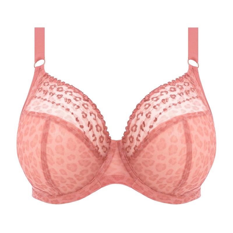 Elomi Matilda Underwire Plunge Bra Rose Leo 36H (US 36K)