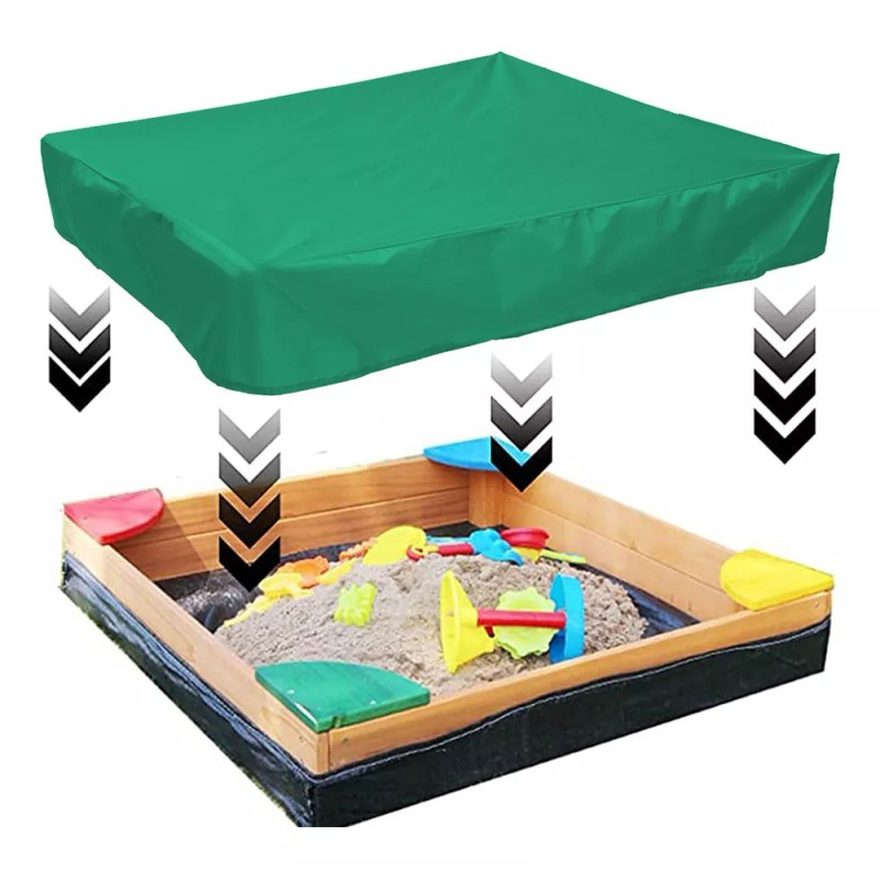 generic Protector Piscina Cuadrado Con Cubierta Caja De Arena Verde