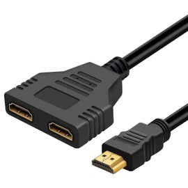 HDMI Double Adapter HDMI Splitter Adapter, Hdmi Splitter for Dual Monitors, HDMI Splitter 1 in 2 out, HDMI Splitter Cable 1080p HDMI Male to Dual HDMI Female 1 to 2 Way for LED, LCD, TV Dual Monitors