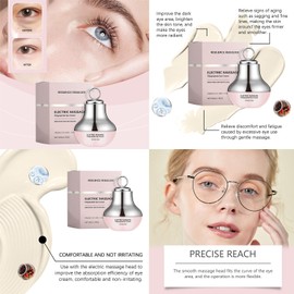 Gotap Electric Massage Eye Cream for Dark Circle, Caffeine Eye Cream for Puffiness and Wrinkles, Fast Absorbing, Gentle Vibration for Firming and Hydrating Tired Eyes (1 pcs, M)