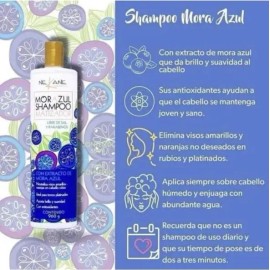 Shampoo Matizador Mora Azul Nekane 960 G Rubios Canas