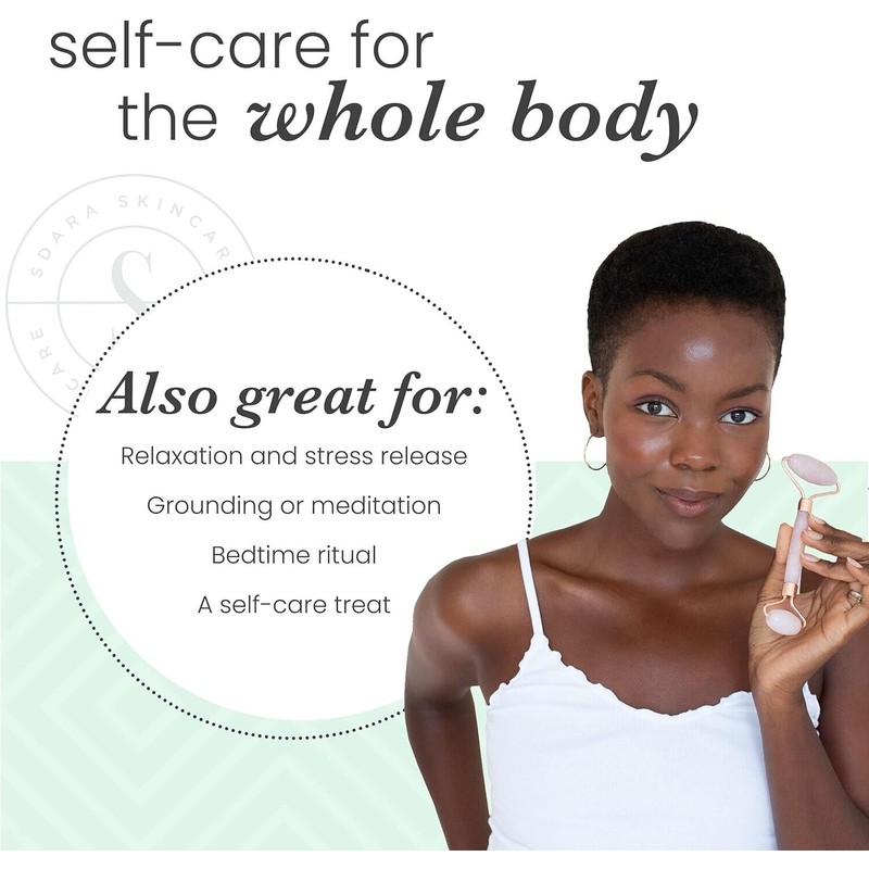 SDARA Rose Quartz Roller - Anti Aging for Wrinkles and