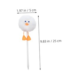 DOITOOL 3Pcs Cute Duck Pom Pom Ballpoint Pens Writing Pens for Soft Grip for Office and School Supplies for Fun Party Favors and Creative Journaling