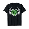 Skeleton Hands Heart Monstera Houseplant Botanical Gardening T-Shirt