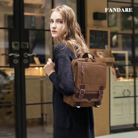 FANDARE Retro Chest Bag Sling Bag Men's Backpack Women's School Bag Canvas School Backpack Shoulder Bag Backpack Sports Bag for School Leisure Travel Business Jogging, Brown B, Casual