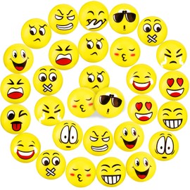 ENCOUN Pack of 30 Stress Balls, Anti-Stress Ball for Children, Anti-Stress Toy Balls, Mini Face Squeeze Ball, Stress Relief Balls, Hand Trainer Ball, Crushing Ball for Children's Birthday Gift