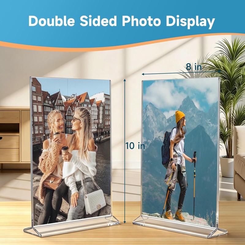 Wbtran 8x10 Inches Acrylic Picture Frame Set of 6, Vertical