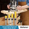 Bohaner 4 Pcs 1/4 Inch Shank Flush Trim Pattern Router
