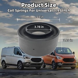 Coil SumoSprings CSS-1195 (1 Pair) Universal Fit for Ford Transit (2015-2023), Jeep Wrangler 4x4 (2007-2015), Ram ProMaster(2014-2023) 1.95 Inch Inner Wall Height, Black