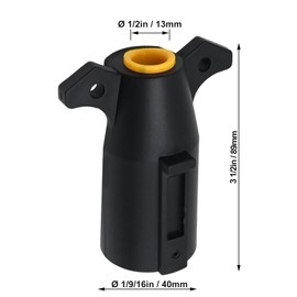 ZUDKSUY 7-Pin Trailer Plug Connector 12V 7-Way Trailer Plug Round RV Style Flat Blade Trailer Light Plug Replacement End Trailer Harness Connector