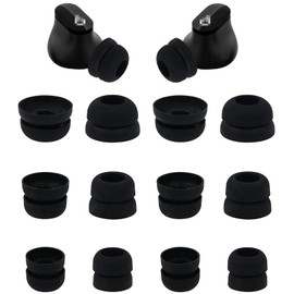 ALXCD Double Flange Eartips Compatible with Beats Studio Buds & Fit Pro, S/M/L Sizes 6 Pairs Double Flange Earbud Tips Ear Tips, Compatible with Beats Studio Buds, Black SML