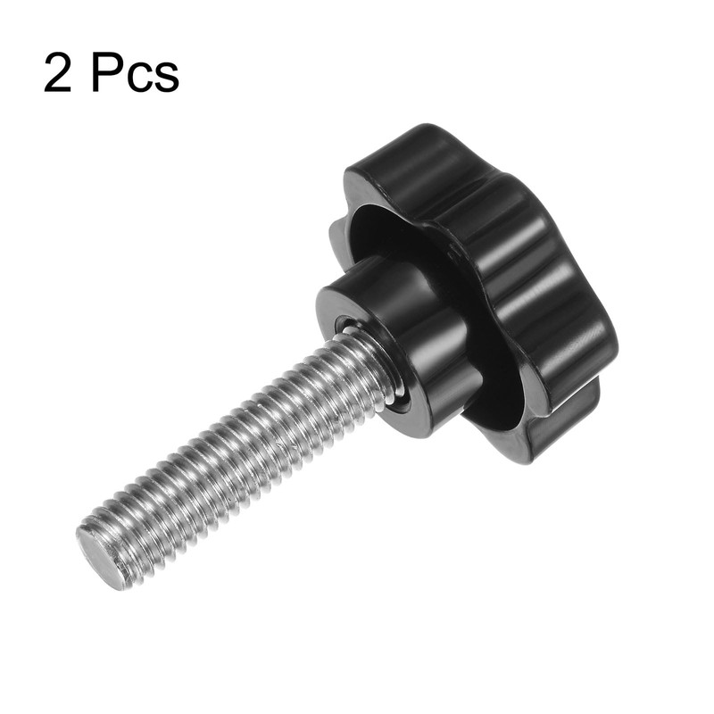 sourcing map 2pcs Star Knobs M12 x 45mm 304 Stainless