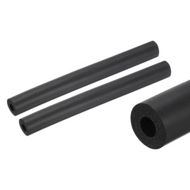 QUARKZMAN 2 x 25 cm Pipe Insulation Foam, Diameter 12 mm, Insulation Thickness 8 mm, Heating Pipe Cover for Fitness Equipment, Pipes, Handling (Black)