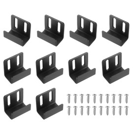 uxcell 10 Pcs Stainless Steel Tile Hanger, Adjustable Tile Display Wall Hanger Mounting Bracket Wall Mounted Hook Fastener Bracket for Mirrors Picture Frames, Black (Inner Width 20mm)