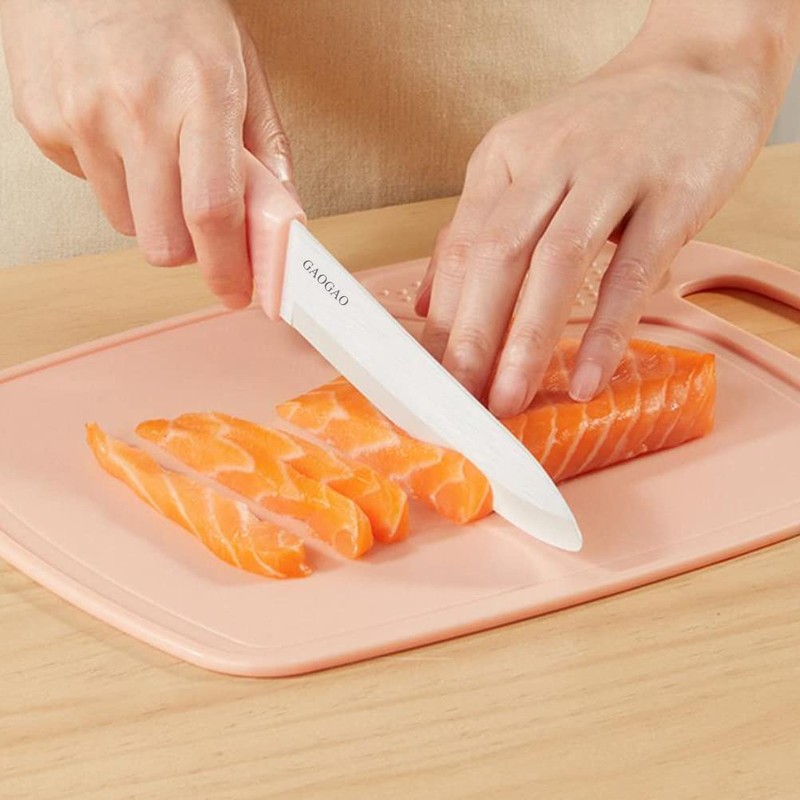 Cuchillo de cerámica para bistec, cuchillos superafilados, 6 piezas de