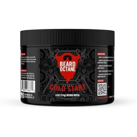 Beard Octane: Cold Start - Natural Beard Butter w/Shea - 4 Oz - Conditions and Styles - Made in USA - Peppermint Tea Tree Essential Oil Scent