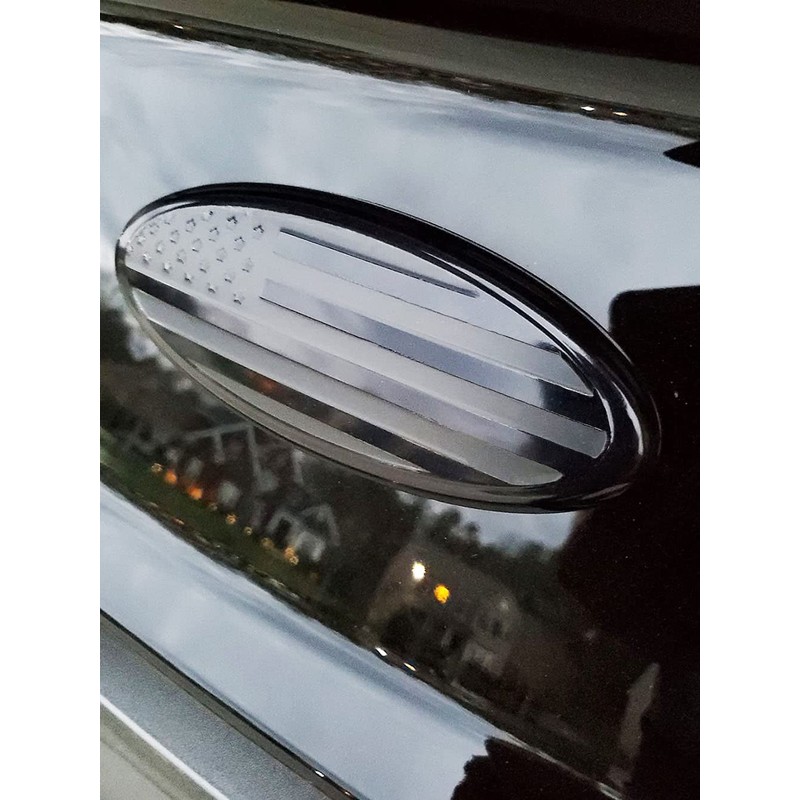 9 Inch Front Grille American Flag Emblem for Ford, Rear