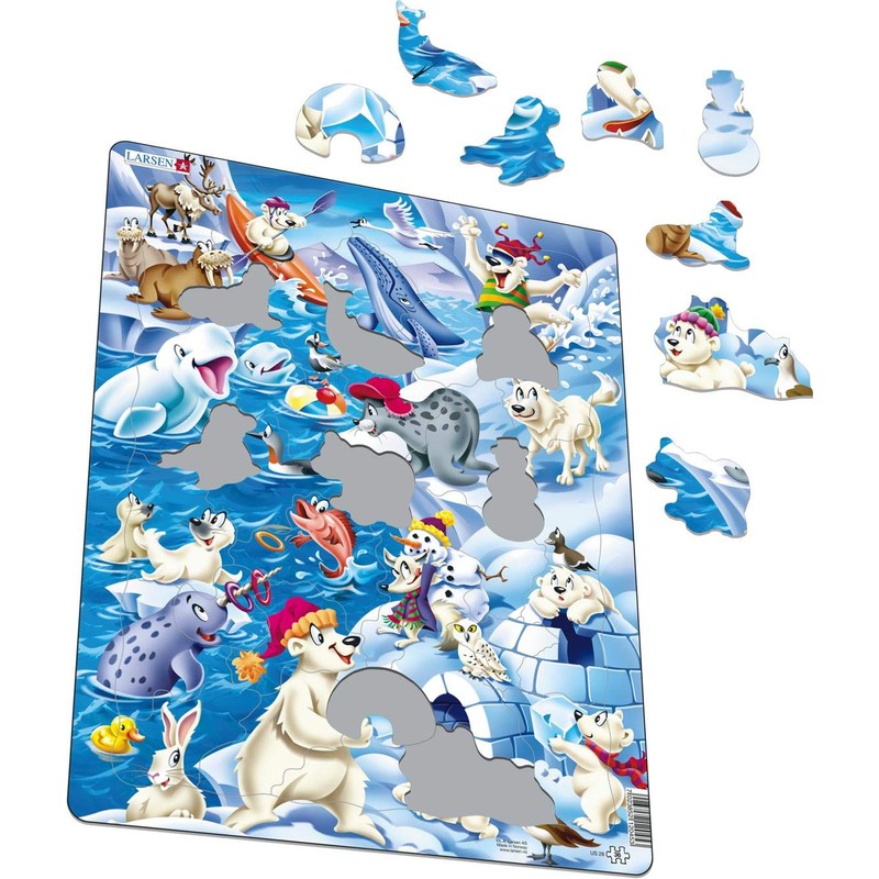 Larsen US28 Playful Cartoon Animals in the Arctic, 36 Piece