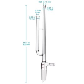 stonylab Glass NMR Tube Washer, Borosilicate Glass NMR Tube Cleaner for 5 mm NMR Tube with 24/40 Joint for Chemistry Laboratory Lab Supply