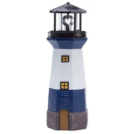 Miles Kimball Solar Lighthouse by Maple Lane CreationsTM- Rotating LED Light Outdoor Décor - Lawn and Garden Resin Lighthouse