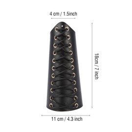 Antilog Arm Gurad, Archery Arm Guard Bracer Hunting Shooting Lace-up Leather Armguard(Black)