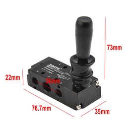 1/4"NPT 5 Way 2 Position Air Hand Lever Operated Valve Pneumatic Solenoid Valve, Manual Air Control Push-Pull 4H210-08 Black/Aluminum Random