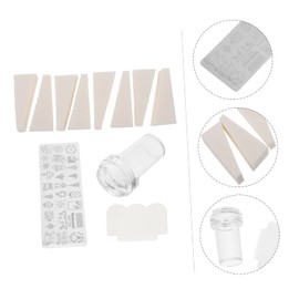 SAFIGLE Nail Art Stamping Plates Set Small Transparent Stamper Sponges for Easy DIY Manicure Designs Durable Templates with Unique Patterns for Creative Nail Decoration