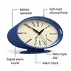 NEWGATE® ‘Ronnie’ Retro Oval Alarm Clock in Blue Soft Touch