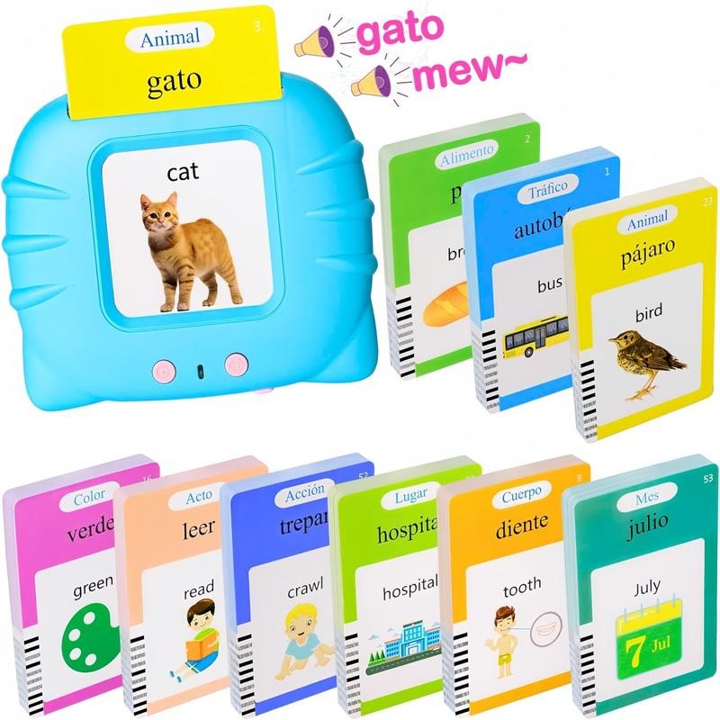 English and Spanish Bilingual Talking Flashcard Toys With 224 Common