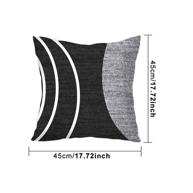 AUTUUCKEE Black and White Grey Cushion Covers, Set of 4