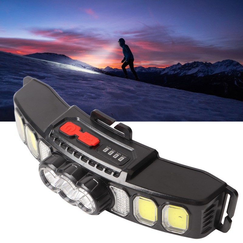 Wave Induction Headlight with Power Display 1200mAh Bright USB Charging