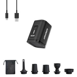 Mini Portable Electric Air Pump for Inflatables-5 Universal Nozzles,Rechargeable Inflator-Fast Inflate/Deflate Pool Floats/Sleeping Pad/Air Mattress Bed/Camping Gear/Travel & Home Storage Vacuum Bags