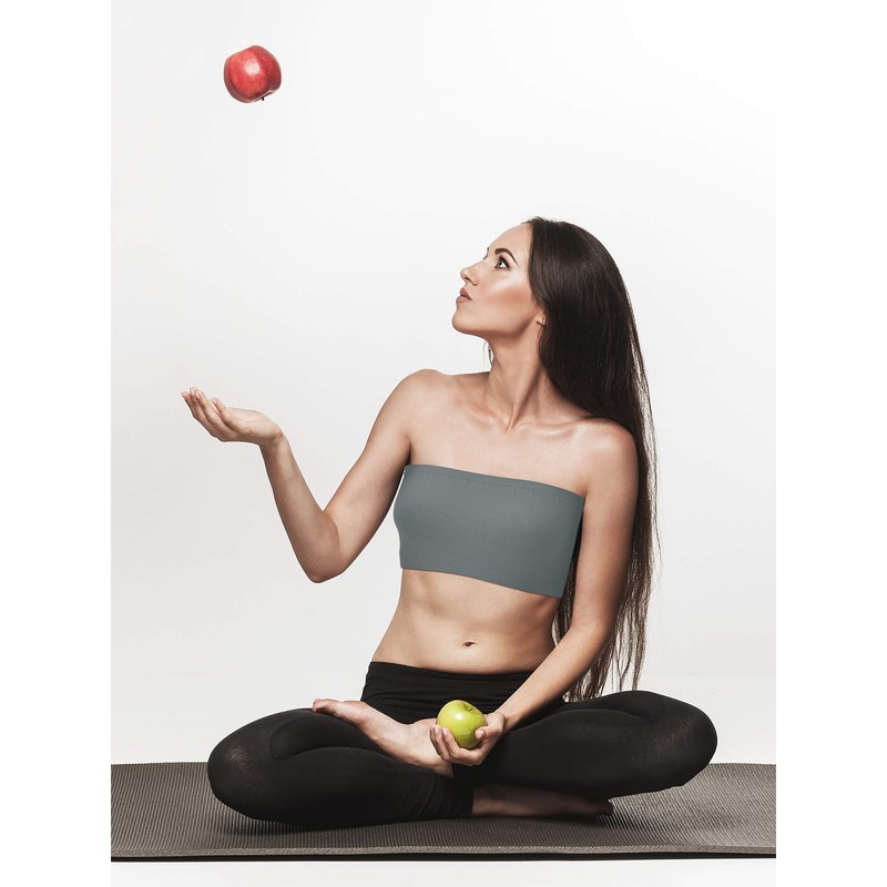 Geyoga 4 Sujetadores Bandeau sin Tirantes (Colores Elegantes, L)