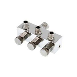 Master Airbrush 3-Way Metered Airbrush Manifold - Individual Airflow Control - 1/4" BSP Inlet, 3x 1/8" BSP Outlets