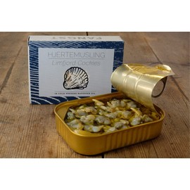 FANGST Hjertemusling Uncooked Cockles Lightly Salted in Cold-Pressed Rapeseed Oil from Denmark