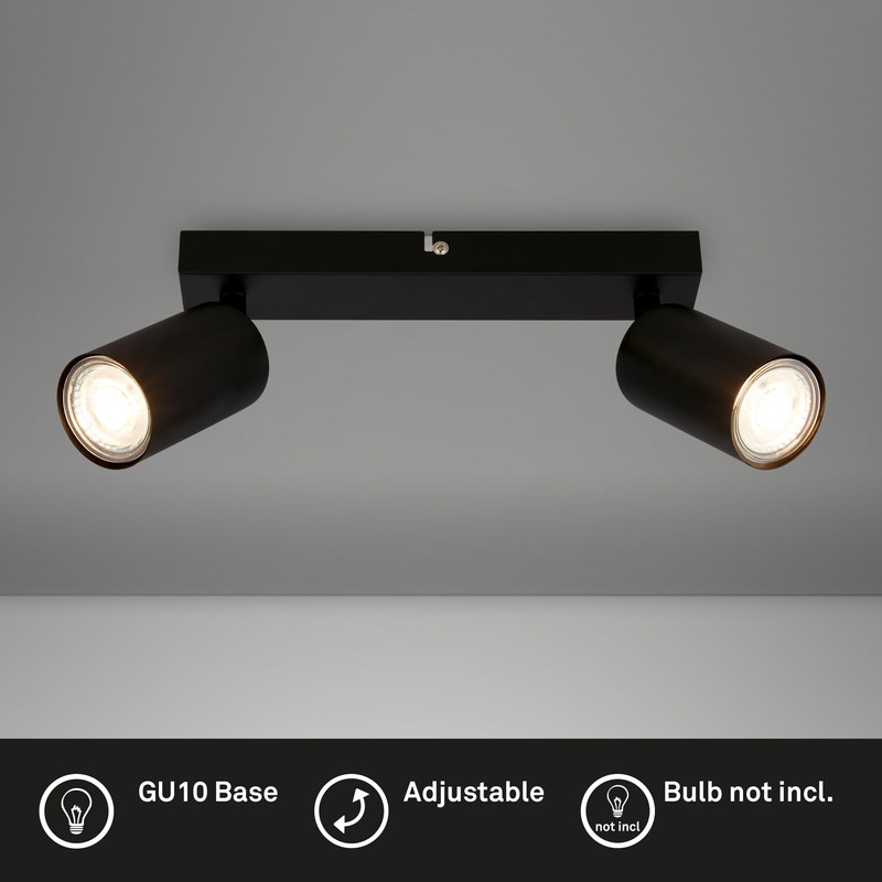 BRILONER - 2 GU10 Spotlight Ceiling Lights, max 9W, On/Off,