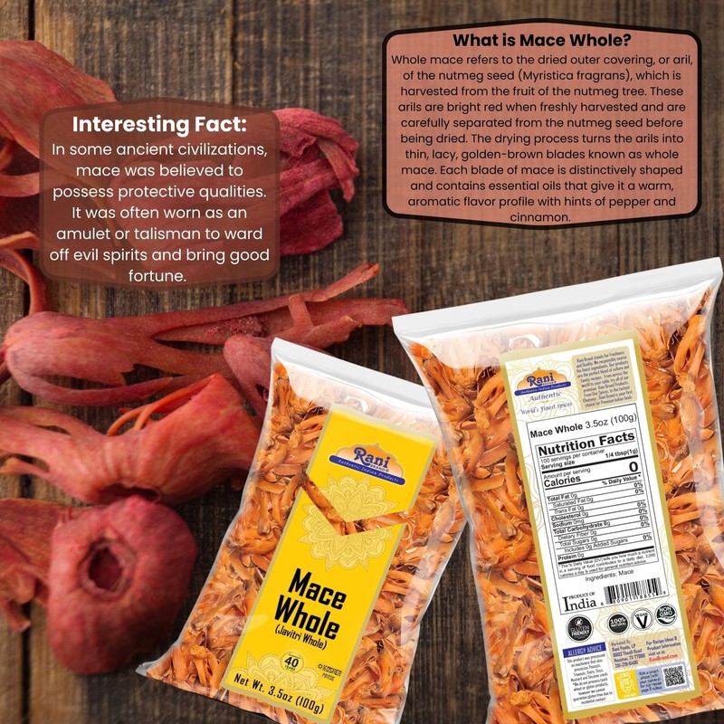 Rani Mace Whole (Javathri), Spice 3.5oz (100g) ~ All Natural