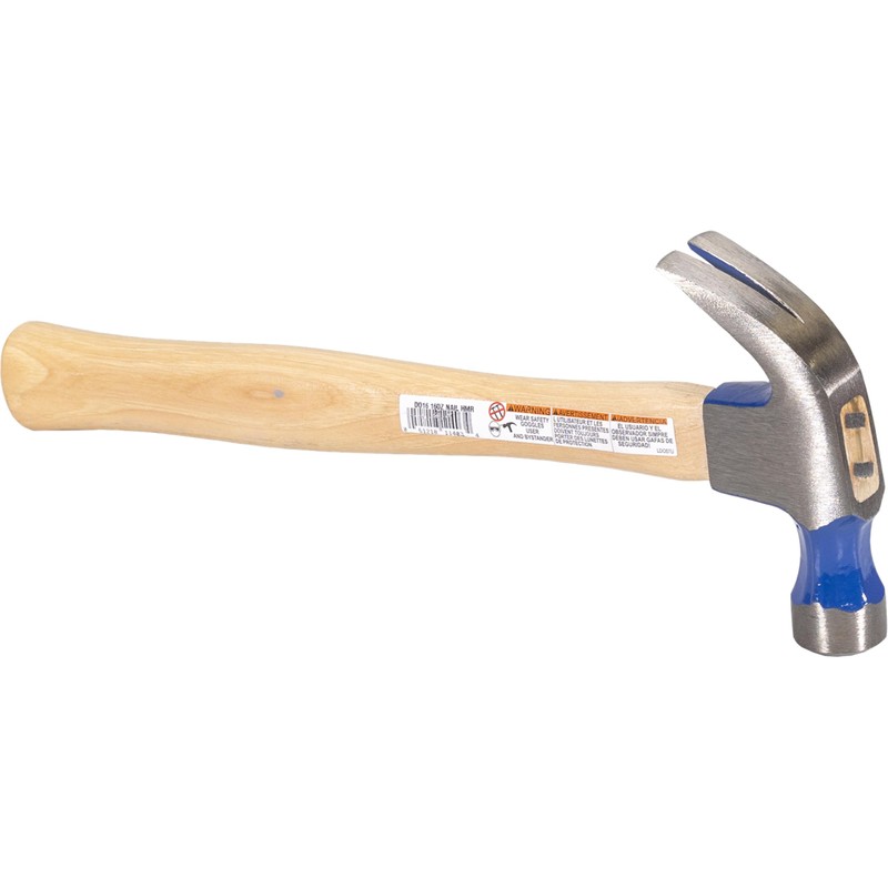 VAUGHAN Curved Claw Nail Hammer, Hickory Handle, 16 oz, Made