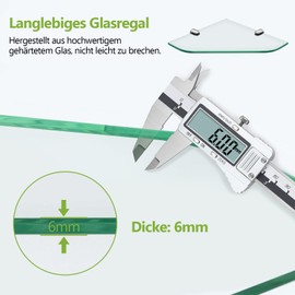 S'AFIELINA Glass Shelf Shower Shelf Glass Corner Shelf 6 mm Tempered Glass Shelf Shower Glass Shelf for Bathroom Shower Shelf 23 cm x 23 cm (Pack of 1)